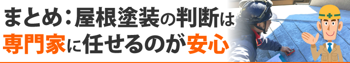 まとめ:屋根塗装の判断は専門家に任せるのが安心